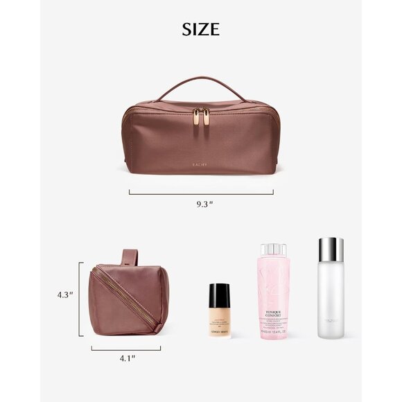 Women ID-Pink Large Capacity Cosmetic Travel Makeup Waterproof Portable Bag - Picture 5 of 5